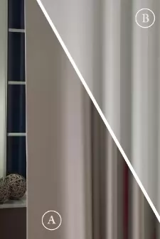 Pierrot kétoldalas acélszürke-ezüst színű blackout függöny egyedi méretre varrva