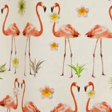 Celtic Tropical - Flamingó mintás pamut vászon sötétítő és dekorfüggöny egyedi méretre varrva