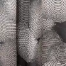 Goa - Sötét szürke alapon,világos szürke, ezüst körmintás szatén dekorfüggöny egyedi méretre varrva