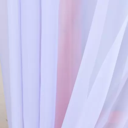 Halvány levendula egyszínű voile függöny egyedi méretre varrva