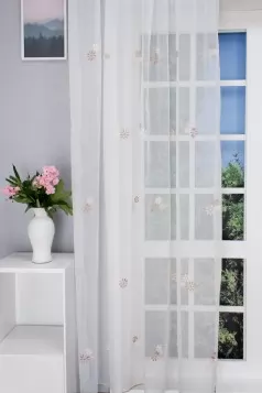 Torino - rózsaszín virágos függöny egyedi méretre varrva