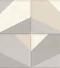 Tört fehér, szürke vlies tapéta, Rasch Club 419238, négyzetekbe rendezett állatbőr hatású geometrikus mintával