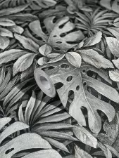 Barna színű filodendron mintás vlies tapéta, Marburg Botanica, 33305