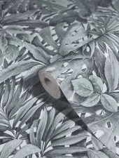 Világos zöld színű filodendron mintás vlies tapéta, Marburg Botanica, 33306