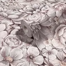 Rózsaszín romantikus virágmintás vlies tapéta, Marburg Botanica, 33954