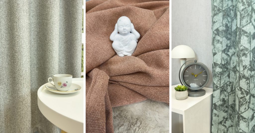 Buklé, zsenília és bársony függöny anyag