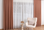Palermo hímzett lenhatású függöny és Dorian zsenília dekorfüggöny