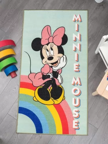 Disney: MINNIE egér nyomott mintás 100% poliamid szőnyeg 80x150 cm méretben.