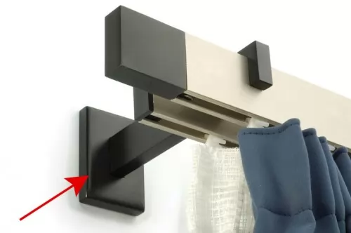 Elegante Tartó 16mm-es rúdkarnishoz, dupla matt fekete 2db/cs, matt fekete színű, 2 db/cs.