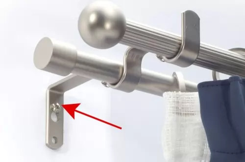 Tartó 16mm-es rúdkarnishoz, hajlított dupla, matt króm színű, 2 db/cs.