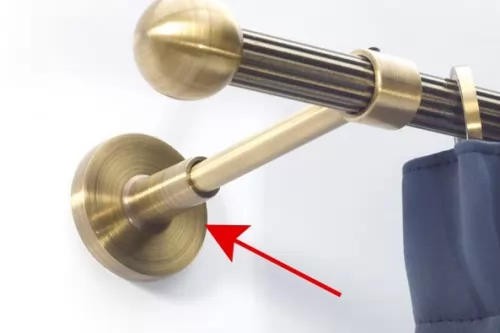 Tartó 16mm-es rúdkarnishoz, modern zárt szimpla, antik arany színű, 1 db/cs.