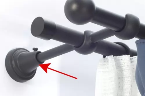 Tartó 16mm-es rúdkarnishoz, klassik dupla, fekete színű, 1 db/cs.