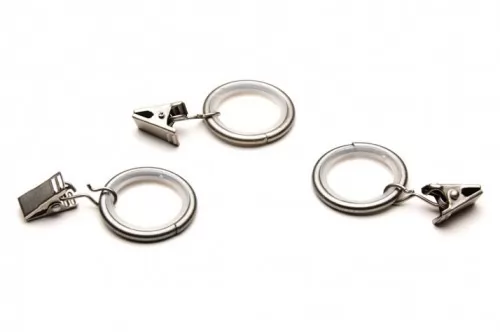 InteriArt 25/19mm néma karika csipesszel matt króm 10 db/csomag