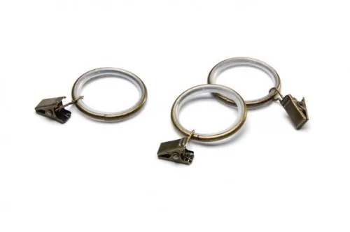 InteriArt 25/19mm néma karika csipesszel antik arany 10 db/csomag