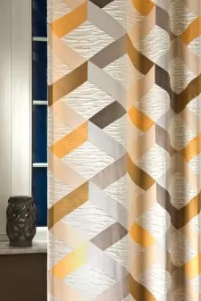 Lorenzo - Arany színű négyzetmintás dublé dekorfüggöny egyedi méretre varrva
