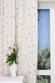 Twister Jardins - Kerti virágos dekorvászon függöny egyedi méretre varrva