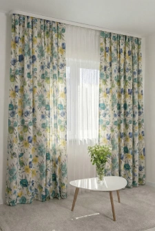 Twister Jardins - Kerti virágos dekorvászon függöny egyedi méretre varrva