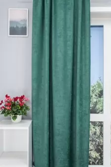Bársonyos, menta zöld jacquard sötétítő, dekor függöny, Ramon/280/19 egyedi méretre varrva