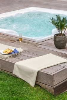 Summertime - Natur színű UV és vízálló kültéri bútorszövet egyedi méretre varrva