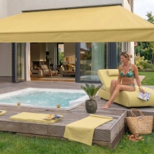 Summertime - Napsárga színű UV és vízálló kültéri bútorszövet egyedi méretre varrva