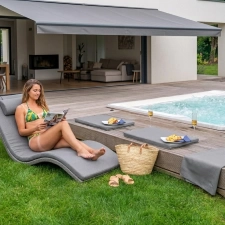 Summertime - Szürke színű UV és vízálló kültéri bútorszövet egyedi méretre varrva