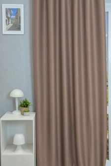 Island - Sötét bézs színű thermo dimout függöny egyedi méretre varrva