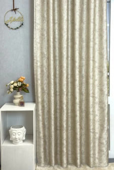 Tampere - Drapp színű szórt mintás szaténfényű, jacquard szövött dekorfüggöny egyedi méretre varrva