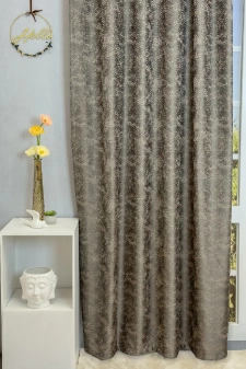 Tampere - Barna-bronz  színű szórt mintás, szaténfényű, jacquard szövött dekorfüggöny egyedi méretre varrva