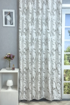 Helsinki - Ezüstszürke színű, márványmintás jacquard szövött, szaténfényű dekoranyag egyedi méretre varrva