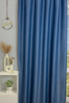 Austin - Kék színű, szórt nyomott mintás dim out sötétítő függöny egyedi méretre varrva