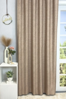 Austin - Homokbarna színű, szórt nyomott mintás dim out sötétítő függöny egyedi méretre varrva