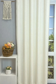 Durban - Törtfehér színű buklé dekor függöny egyedi méretre varrva