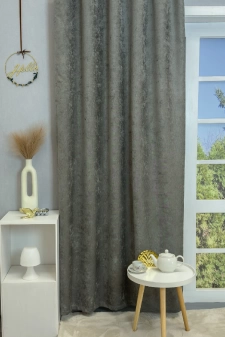 Osaka - Szürke színű kordbársony dimout sötétítő függöny egyedi méretre varrva