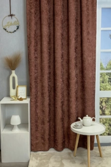 Osaka - Rozsdabarna színű kordbársony dimout sötétítő függöny egyedi méretre varrva