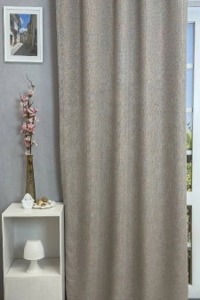 Dorian - Világosbarna színű sűrű szövésű, puha zsenília dekor függöny egyedi méretre varrva