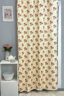 English rose - Rózsamintás egyoldalon nyomott dimout függöny egyedi méretre varrva