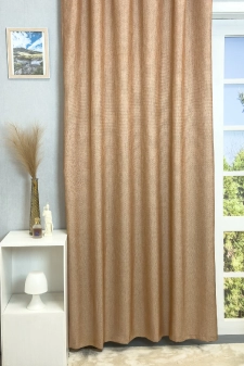 Odense - Fényes terrakotta színű, strukturált mintájú jacquard dekor függöny egyedi méretre varrva