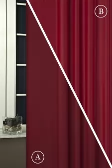 Rusztik - Bordó színű fényzáró sötétítő függöny egyedi méretre varrva