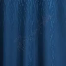 Wilson - Sötét kék hullámmintás sötétítő függöny egyedi méretre varrva