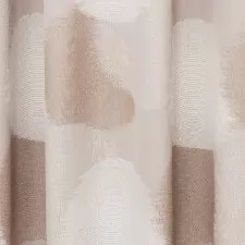 Goa - Bézs alapon capuccino, krém színű körmintás szatén dekorfüggöny egyedi méretre varrva