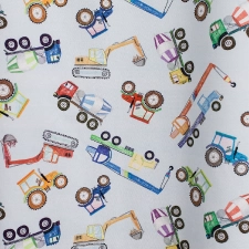 Twister truck doodle - munkagépes gyerekszobai dekorfüggöny egyedi méretre varrva