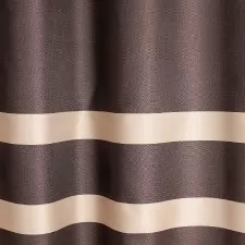 Mollers - Csokoládé barna, bézs bordűrös szatén dekor függöny egyedi méretre varrva