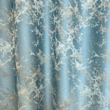 Helsinki - Türkiz és bézs színű márványmintás jacquard szövött, szaténfényű dekoranyag egyedi méretre varrva