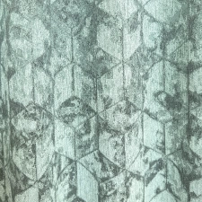 Quadrat - Türkiz színű bársonyos felületű, geometriai mintás, jacquard szövött dekorfüggöny egyedi méretre varrva