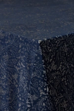 Eldan - Kék-ezüst színű  nyomott mintás karácsonyi abrosz és dekor anyag