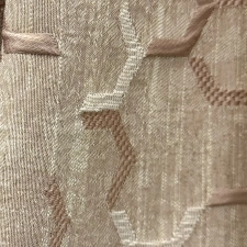 Liam - Tejeskávé színű geomterikus mintás 6% len vászon sötétítő függöny  egyedi méretre varrva