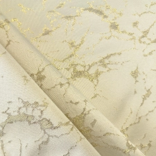 Lesli - Bézs-arany színű, márvány mintás jacquard dekor és abrosz anyag egyedi méretre varrva