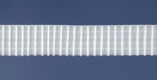Behúzószalag / ráncolószalag, rakott, fix 2x, 5 cm széles, vászon