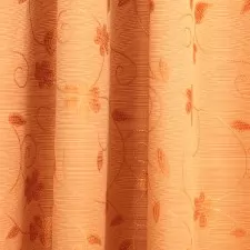 Narancs színű virágmintás jaquard sötétítő függöny, min.100x150 cm/db