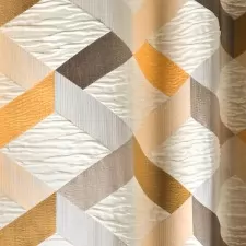 Lorenzo - Arany színű négyzetmintás dublé dekorfüggöny, min.100x150 cm/db